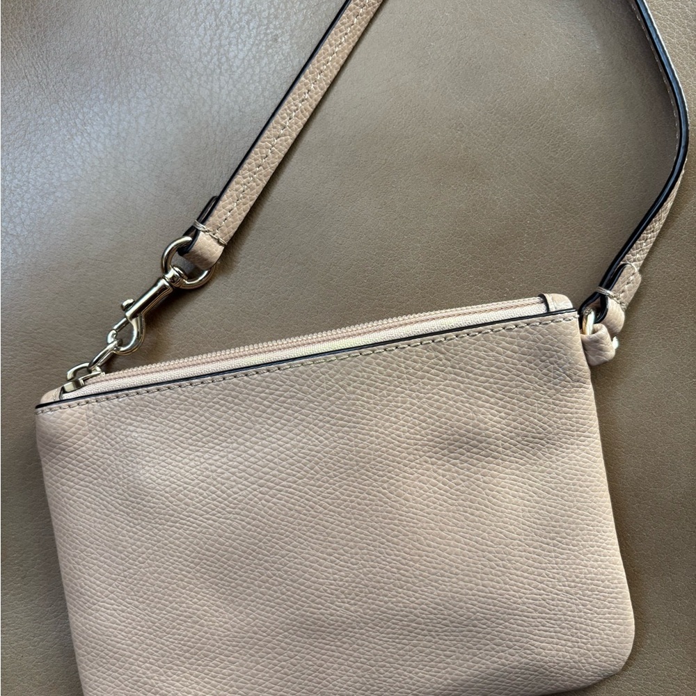 Coach Beige Leather Wristlet - Picture 4 of 4
